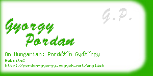 gyorgy pordan business card